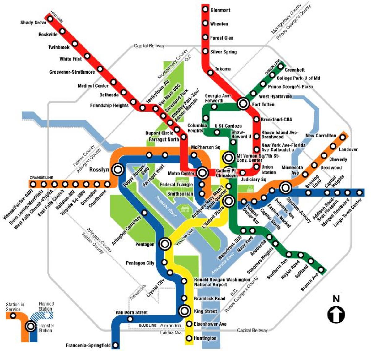 Washington DC metro karti