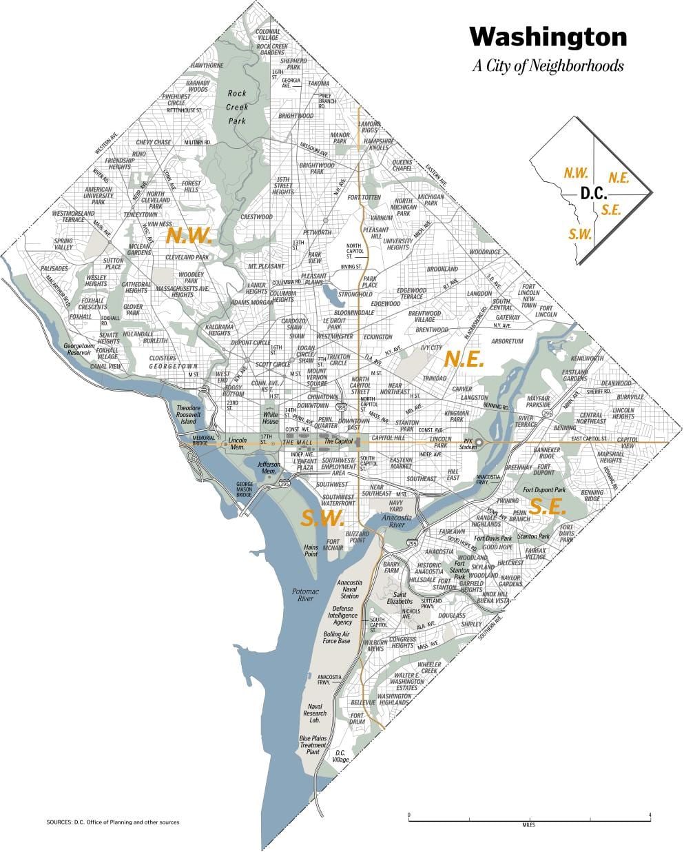 Washington području karti dc