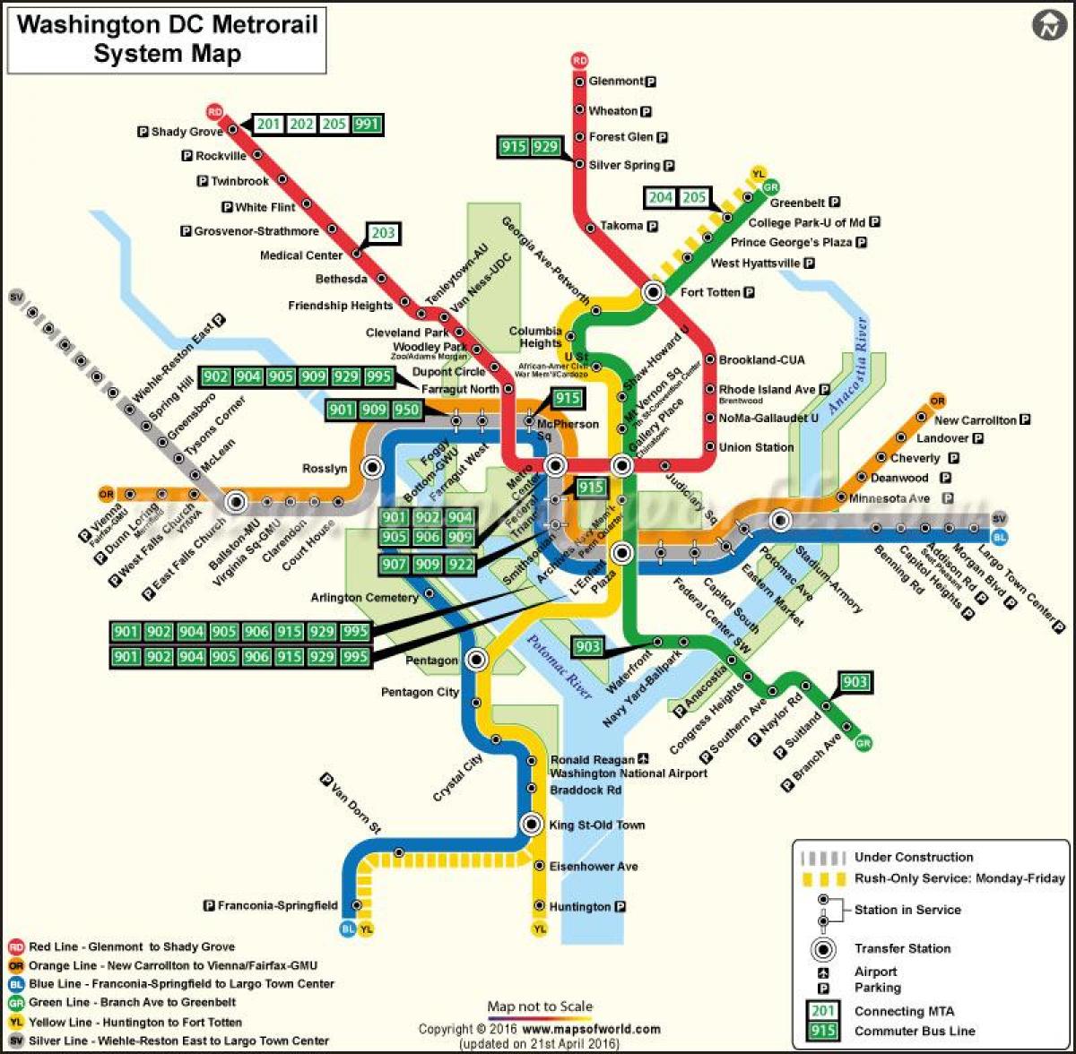 Washington tramvajske karte