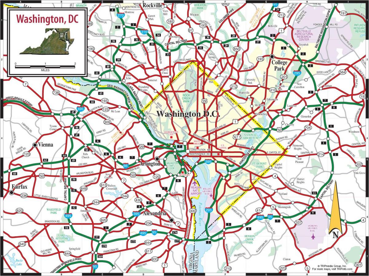 Washington, dc metro Ulica prekriti na kartu
