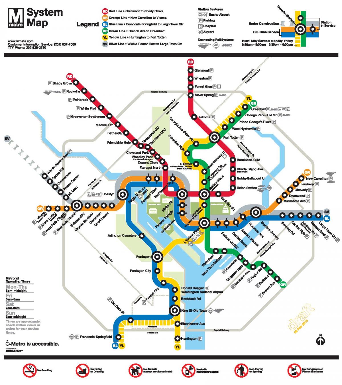 Washington metro linija DC karti