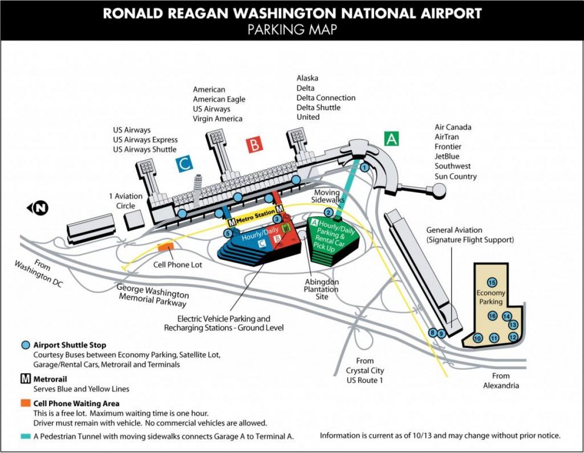 zračna luka Reagana vrata karti