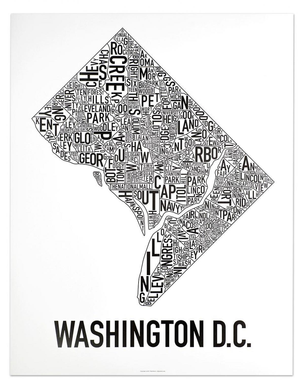 područje DC kartica poster