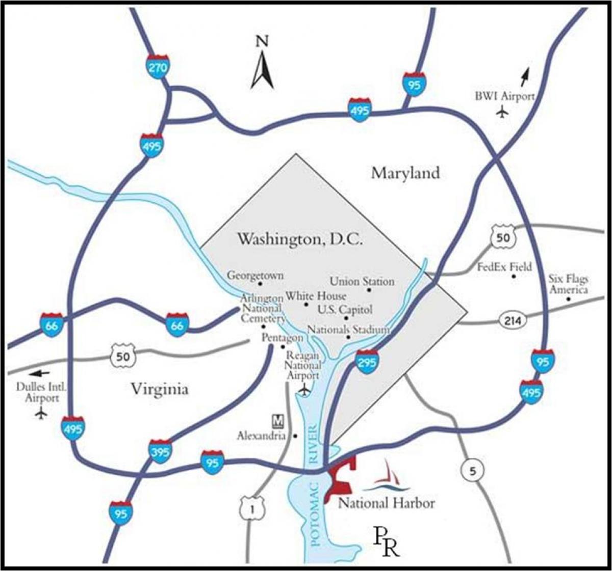 Washington gradsko područje kartica
