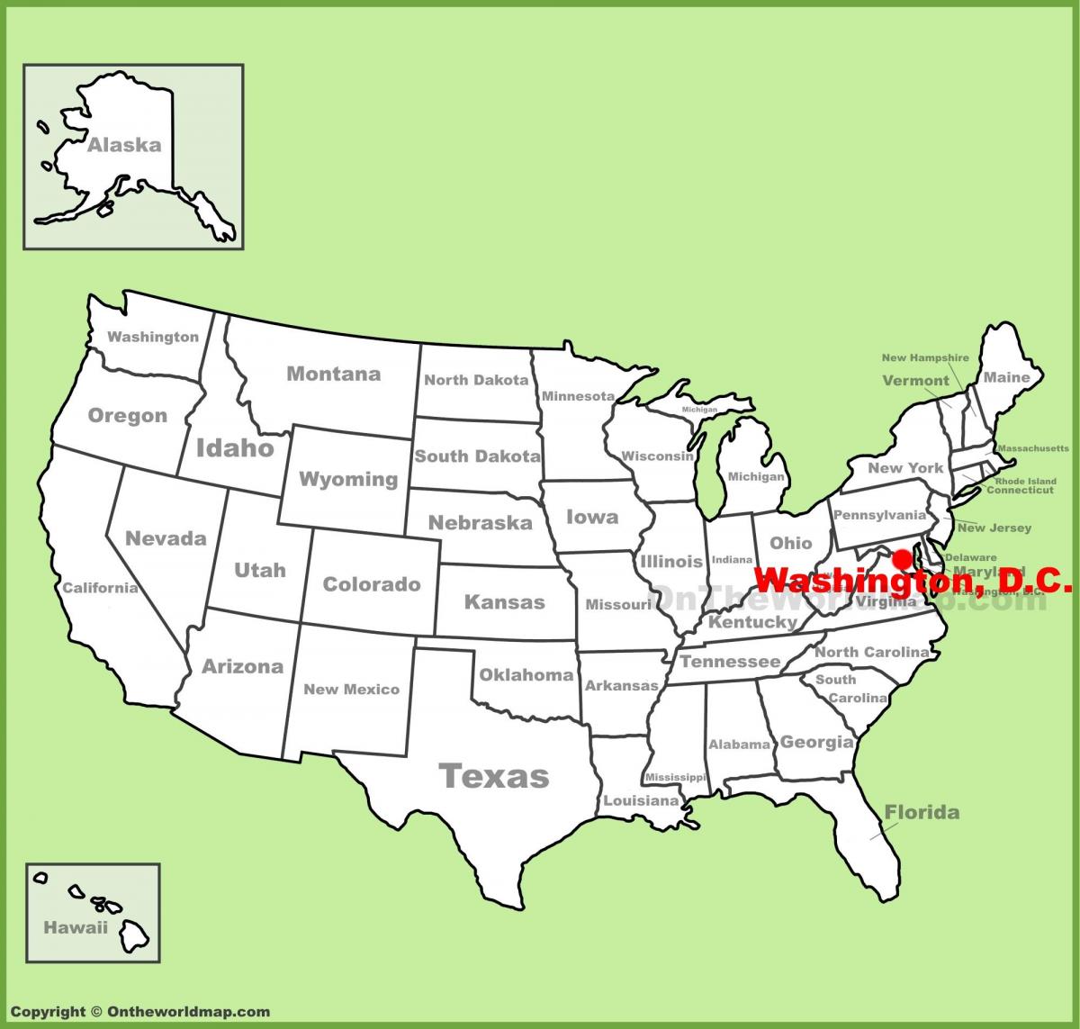 Washington, dc na karti SAD-u