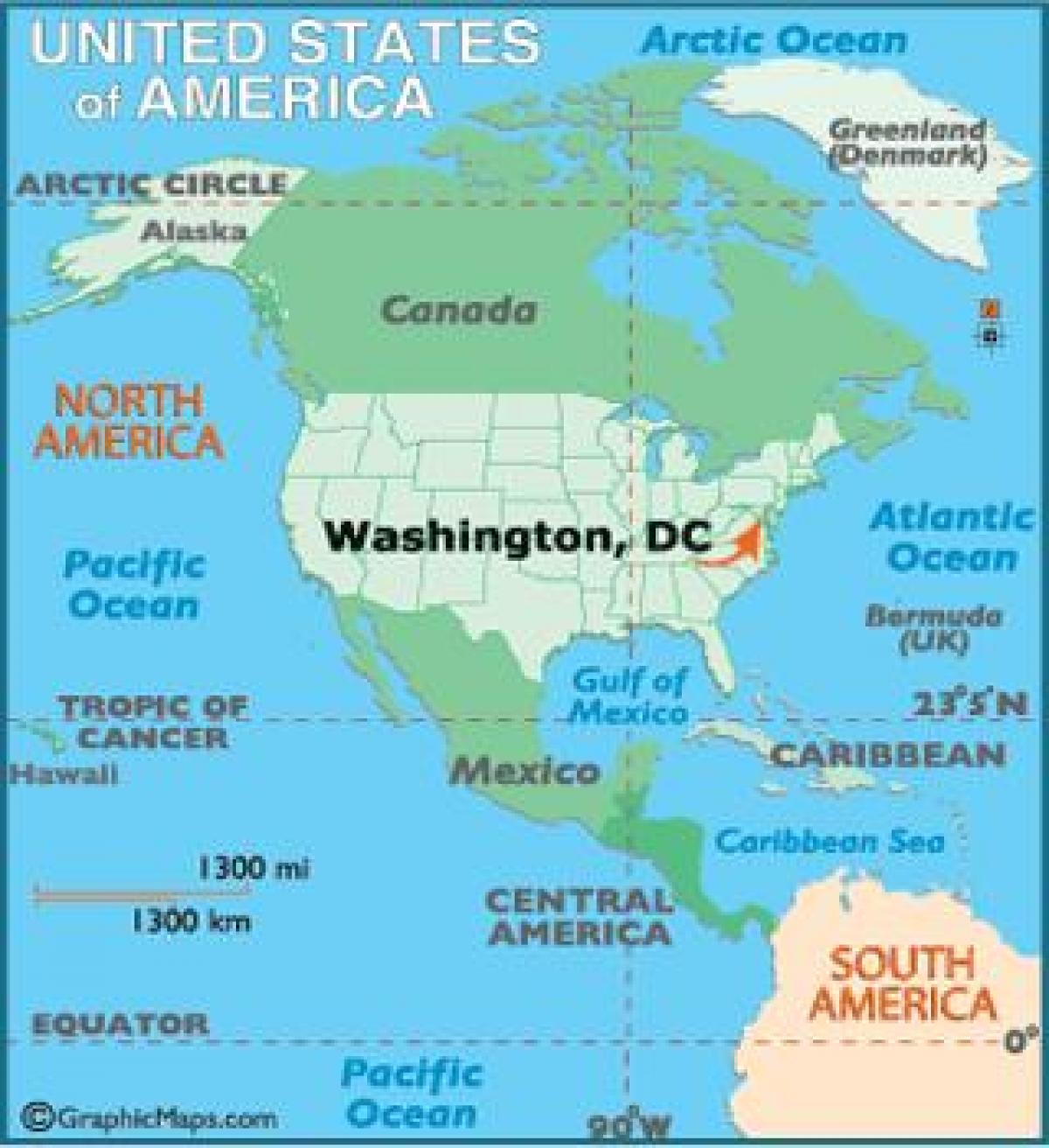 Washington na karti svijeta