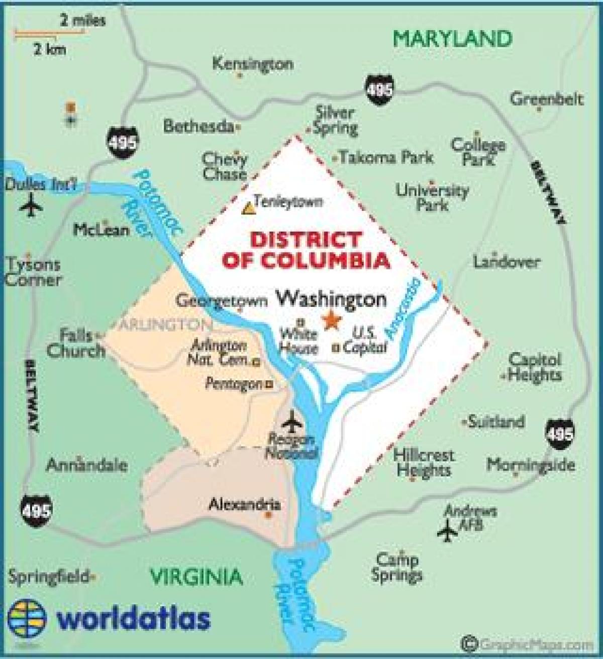 Washington i država Washington kartica