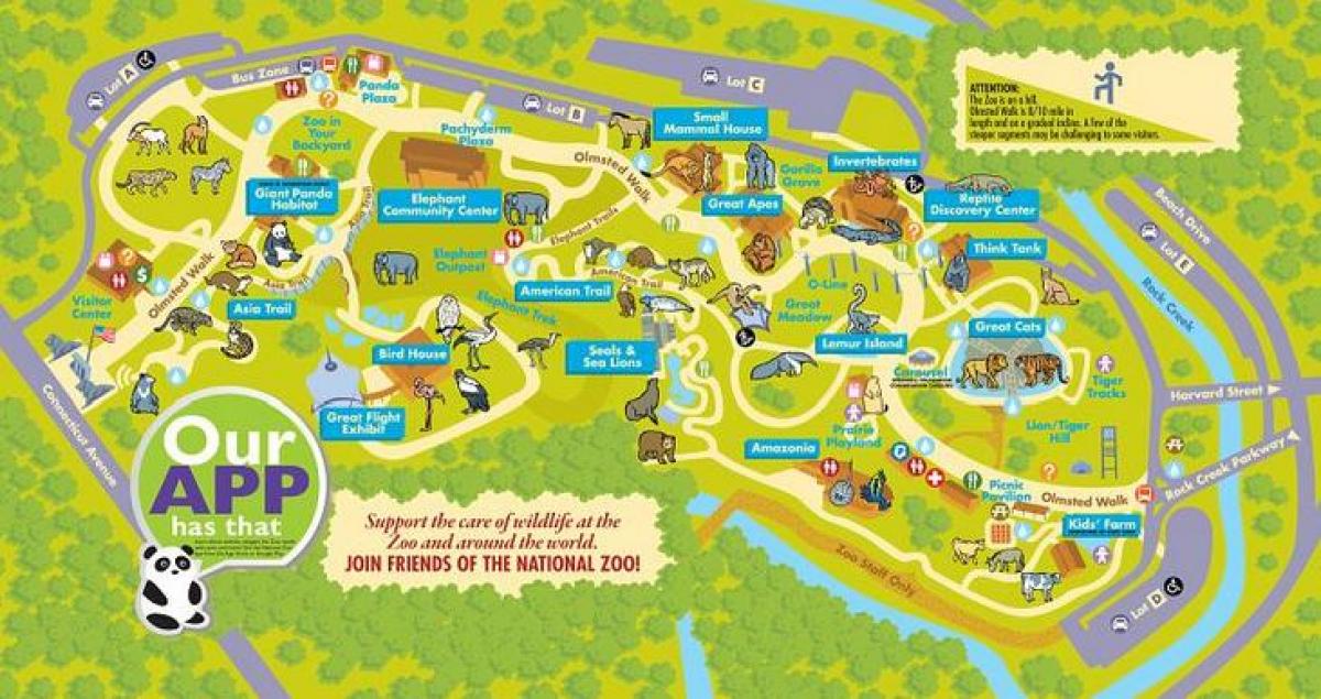 Nacionalni zoološki vrt u Washingtonu karti
