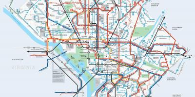 Washington autobusnih linija DC kartu