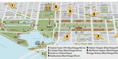 Šetnje na karti Washingtona spomenici dc 