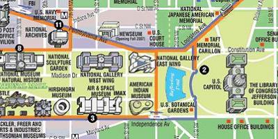 Karta muzeja u Washingtonu DC i spomenici
