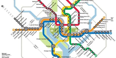 Washington DC metro željeznički kartica