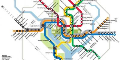Washington DC metro željeznički kartica