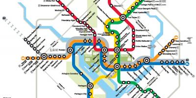 Washington metro linija DC karti
