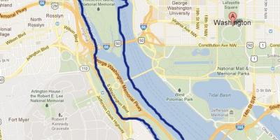 Karta rijeke Potomac u Washingtonu