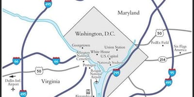 Washington gradsko područje kartica