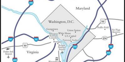 Washington gradsko područje kartica