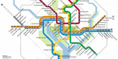 Вашингтонской sustav podzemne željeznice DC karti